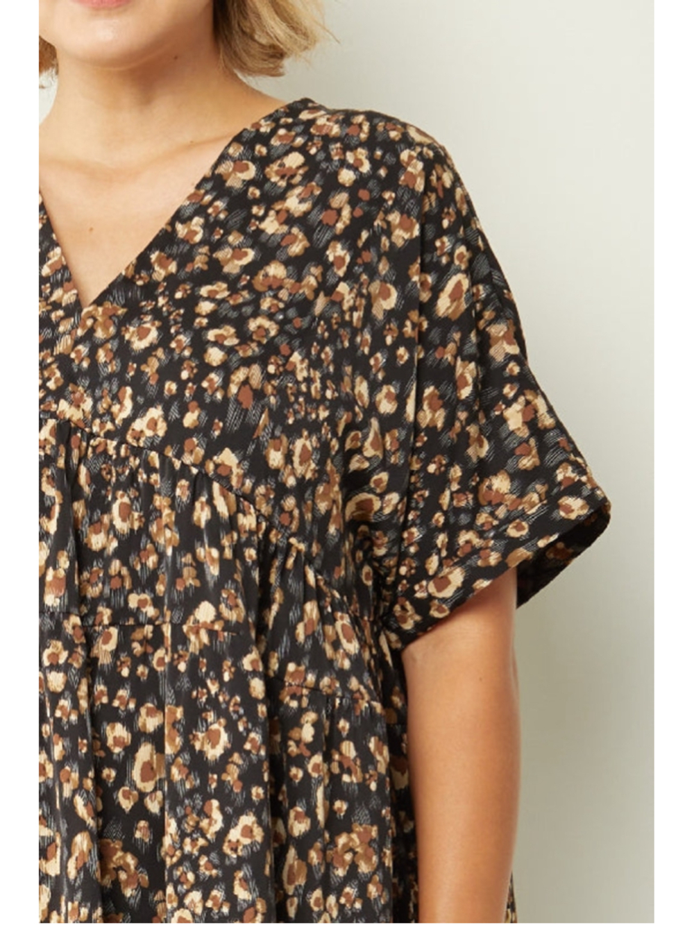 Women's Entro Leopard Print Boho Top M - Picture 3 of 10